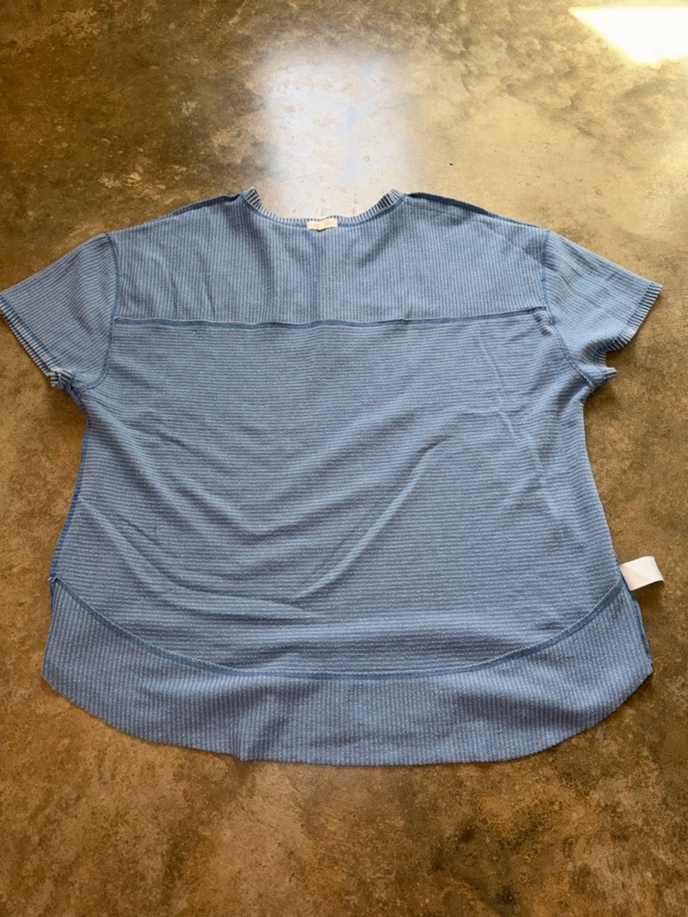 Urban Rose Blue Ribbed Henley Top Plus Size 2X Short Sleeve - Picture 7 of 8